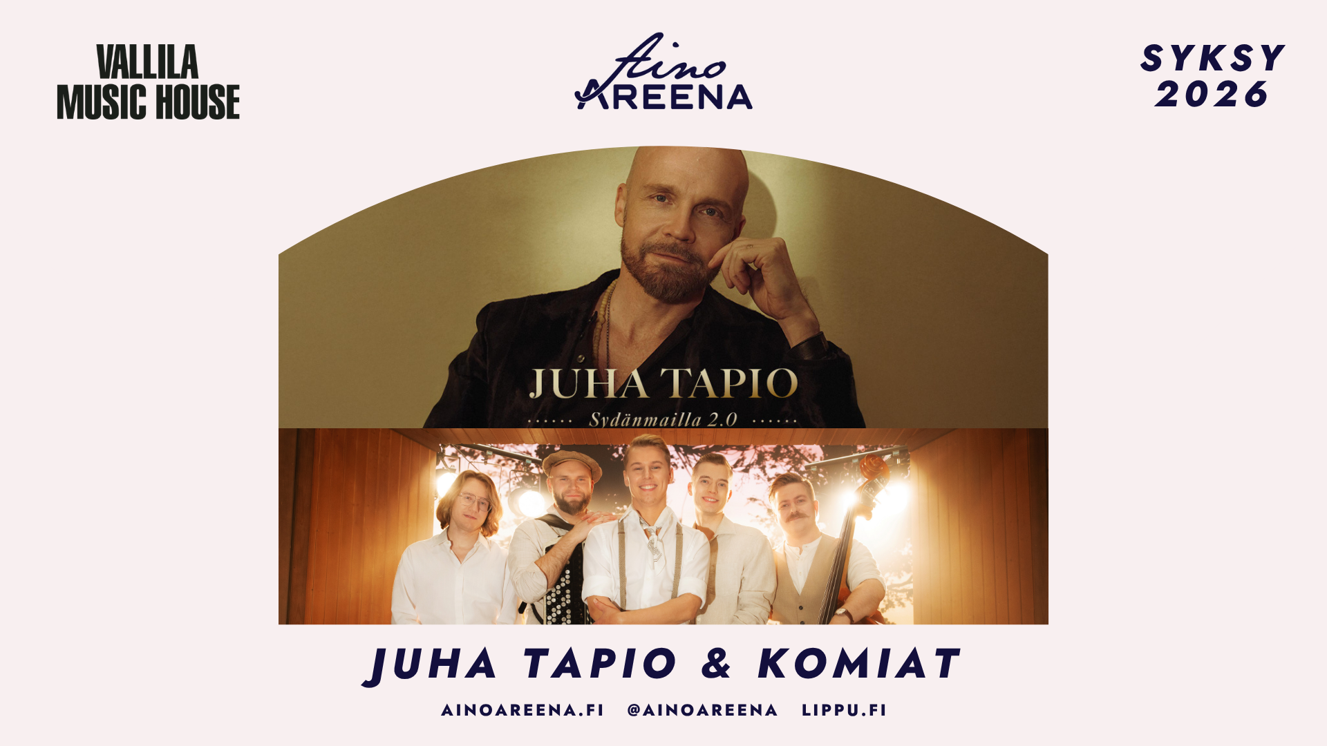 Juha Tapio ja Komiat keikka Aino Areenalla